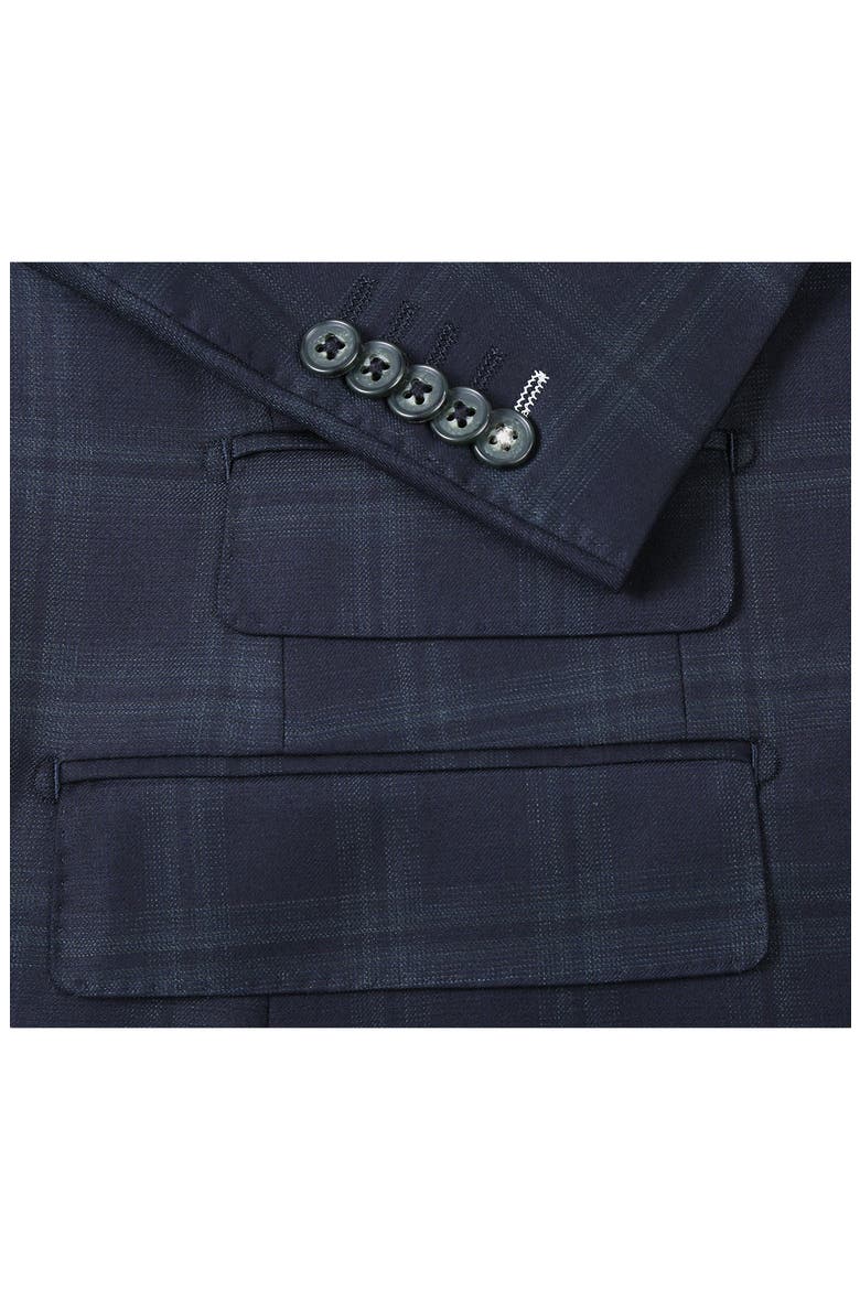 Plaid Black Wool Blend Suit, Alternate, color, BLACK/ OLIVE