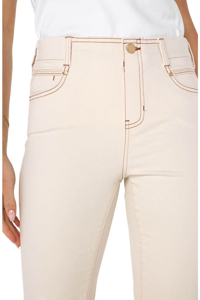 Gia Glider Frayed Pull-On Flare Jeans, Alternate, color, SEASIDE DUNES