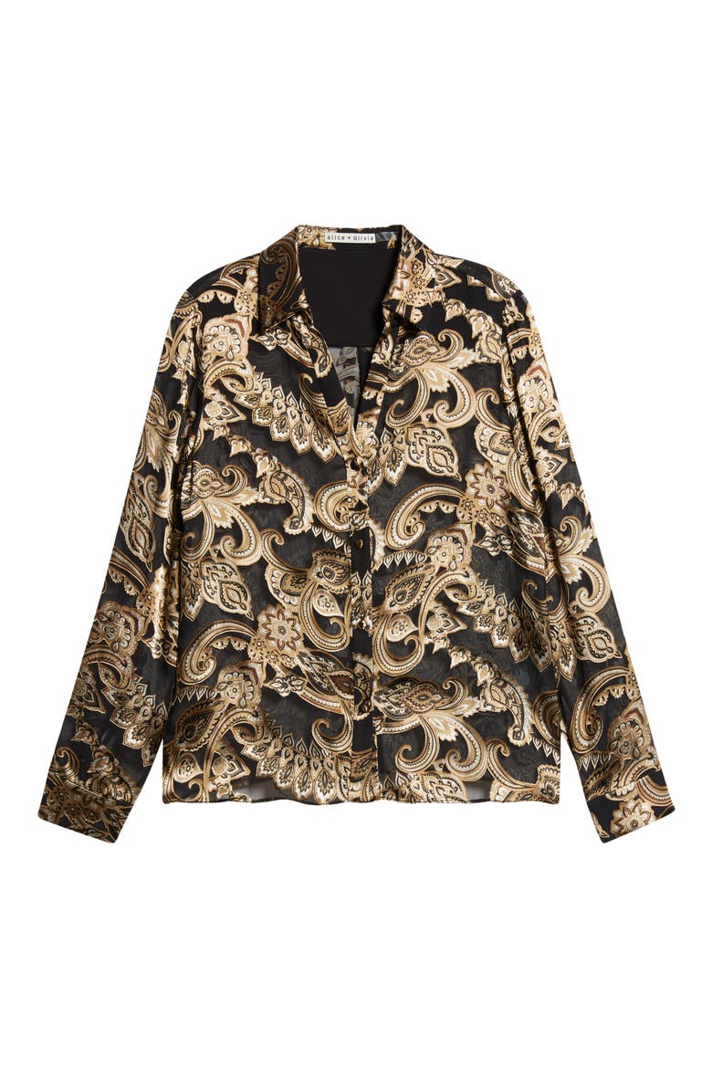 Eloise Paisley Woven Shirt, Alternate, color, SPRING PAISLEY BLACK