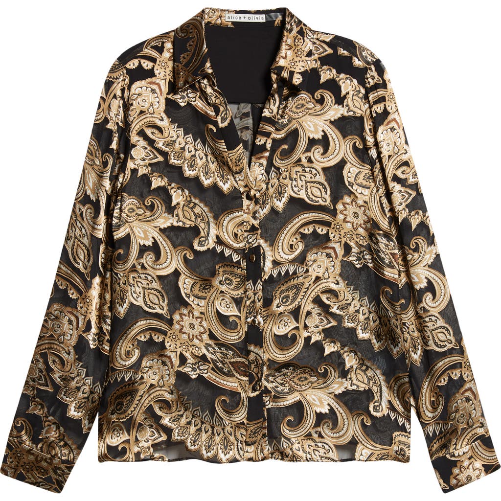 ALICE AND OLIVIA ALICE + OLIVIA ELOISE PAISLEY WOVEN SHIRT