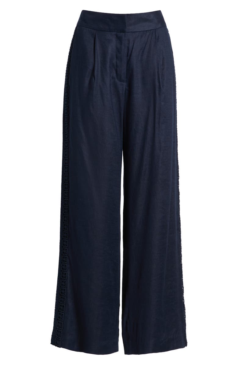 Elie Tahari The Aster Linen Blend Wide Leg Pants, Alternate, color, 