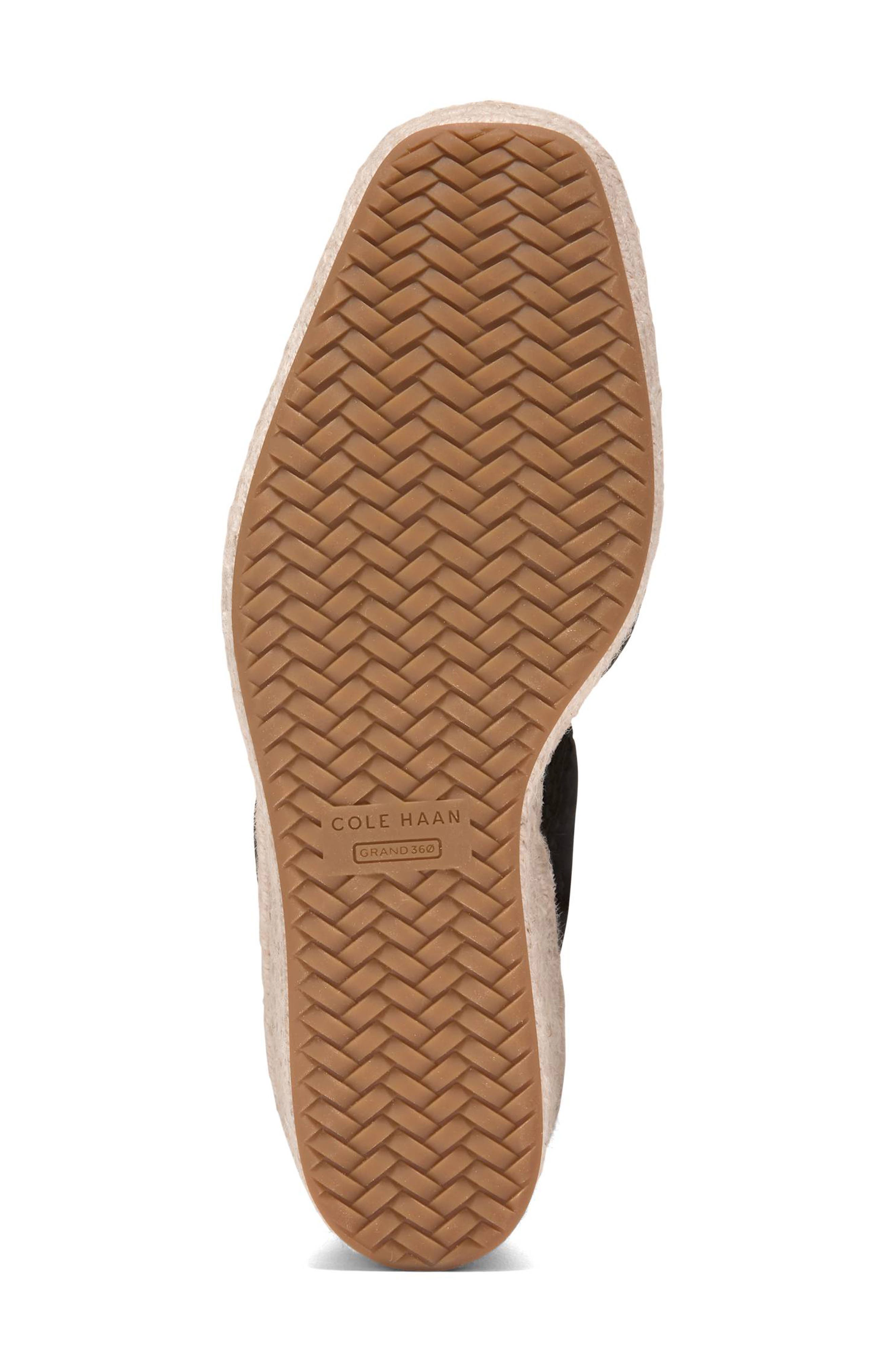 Cole Haan Kenna Espadrille Wedge Sandal, Alternate, color, Black Suede / Black Elastic