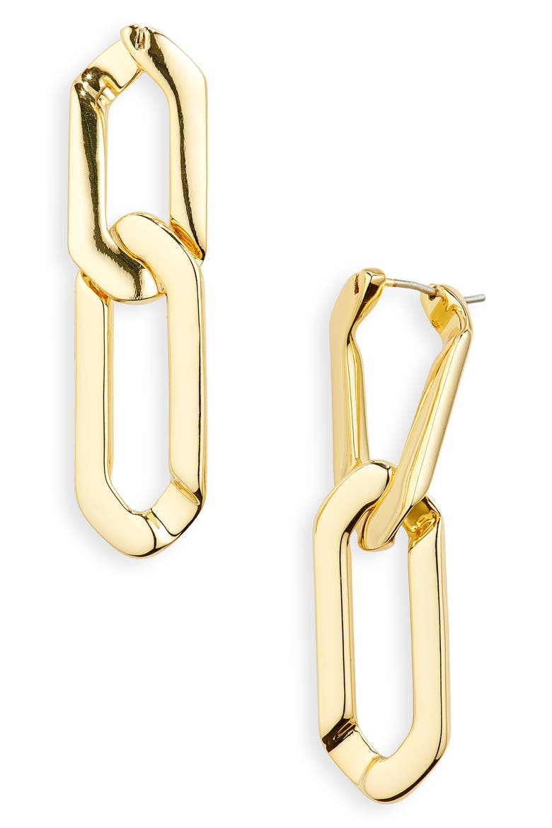 Rafael Drop Earrings, Main, color, HIGH POLISH GOLD TONE