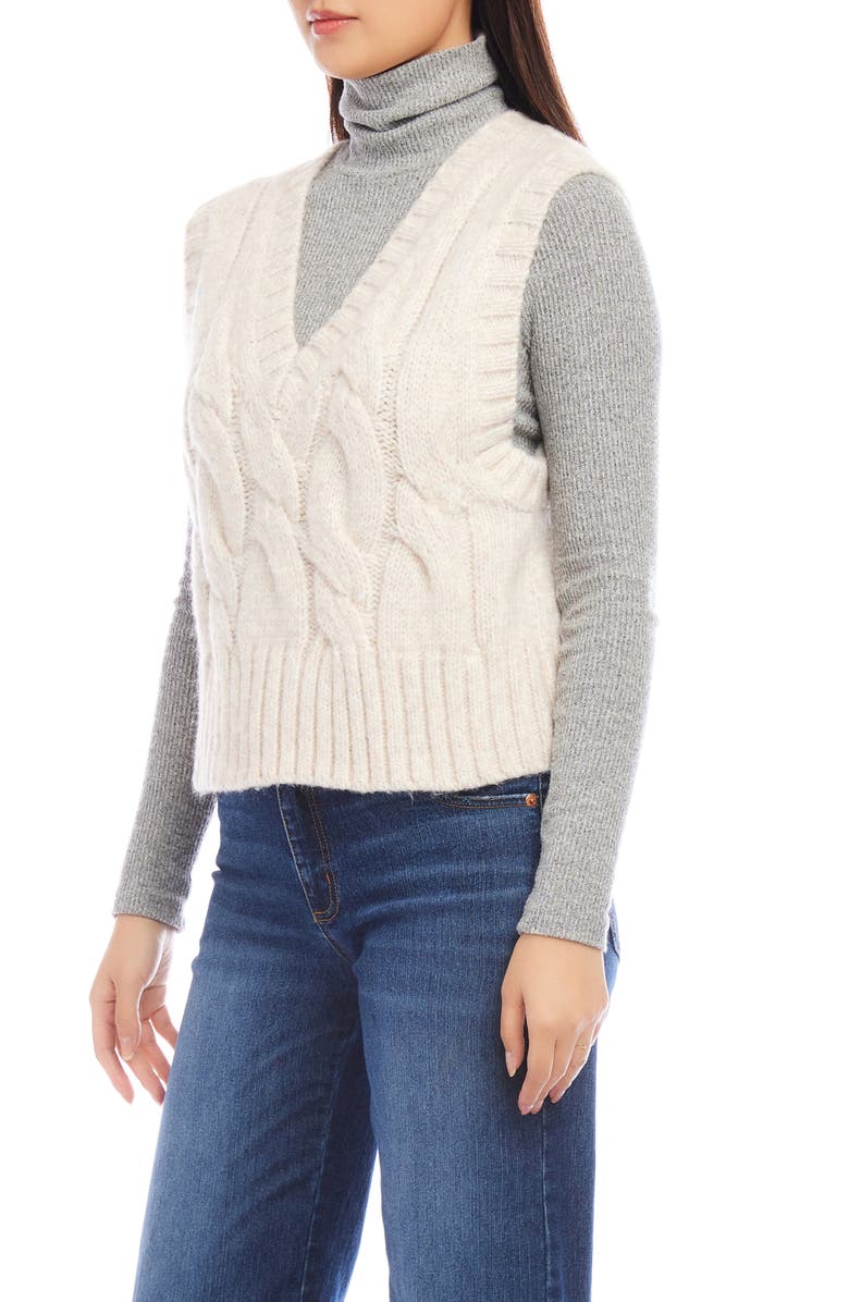 Karen Kane Cable Knit Sweater Vest, Alternate, color,