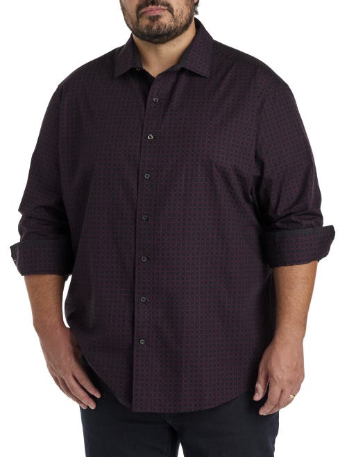 Synrgy by DXL Big & Tall Check Sport Shirt in Black Purple  product