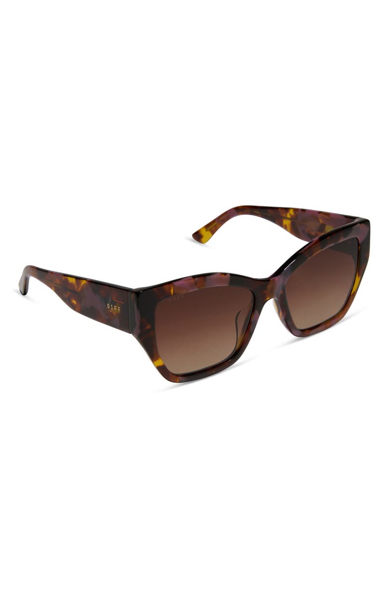 DIFF Vivienne 56mm Cat Eye Sunglasses, Alternate, color, Torino Tortoise