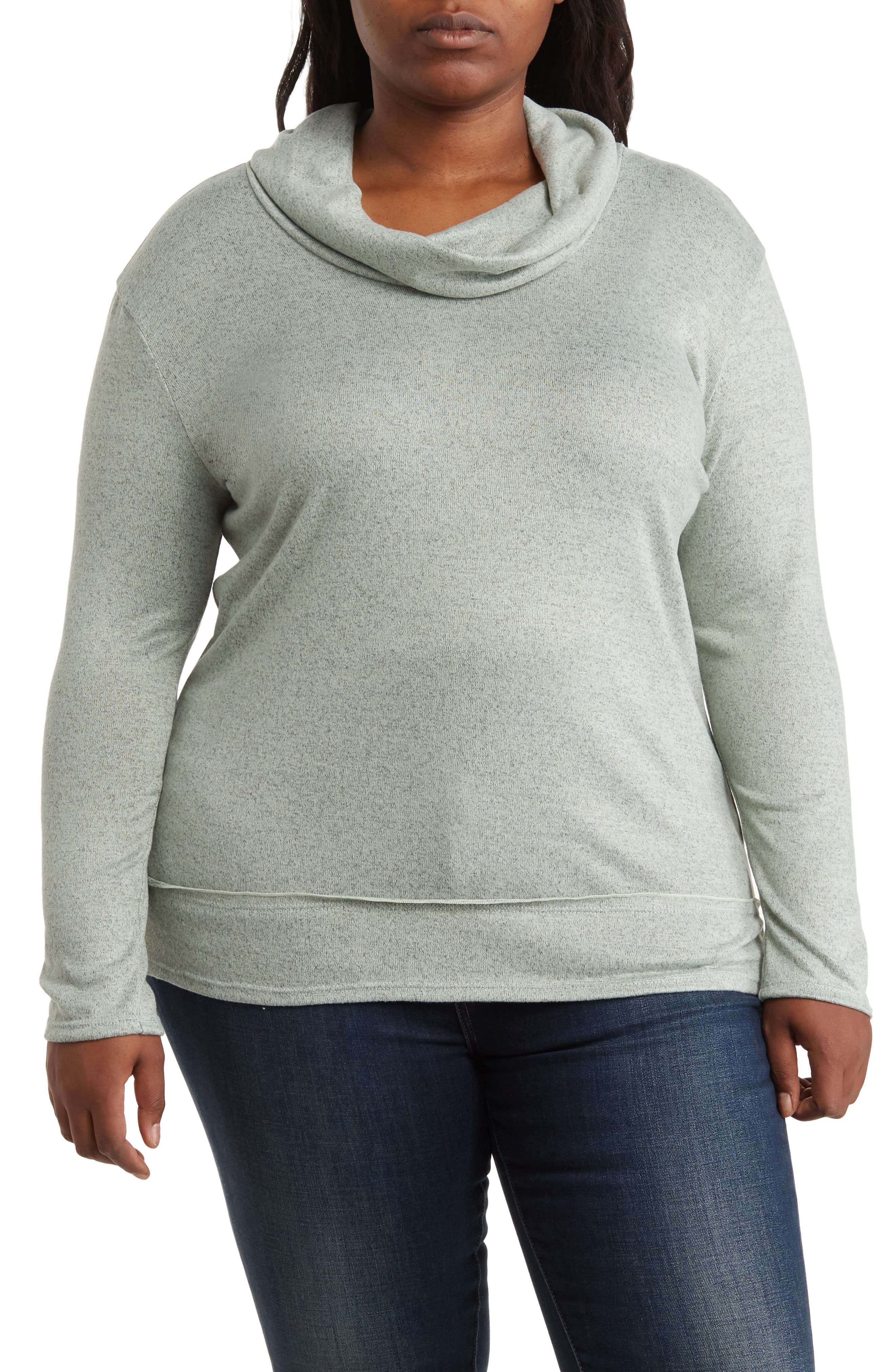 Forgotten Grace Cowl Neck High/Low Knit Sweater