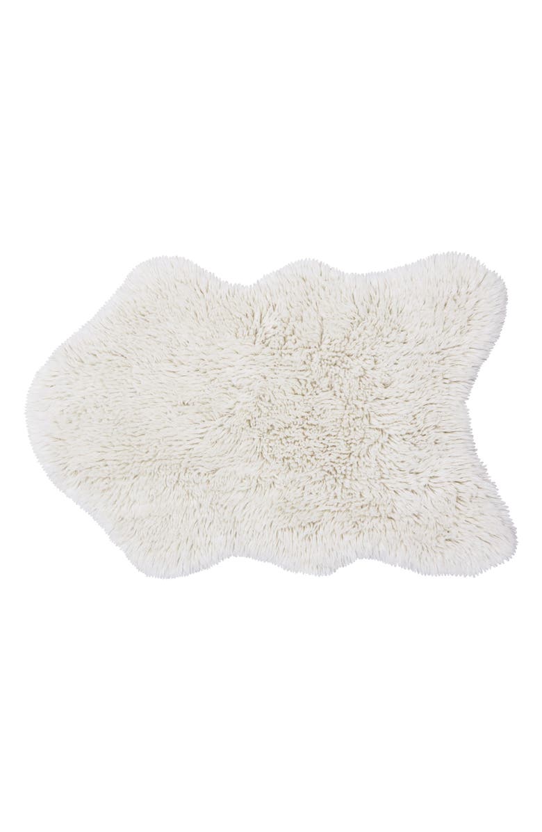 Lorena Canals Woolly Woolable Washable Wool Rug, Main, color, White