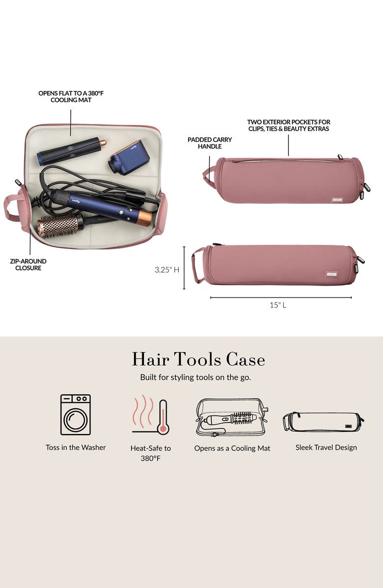 KUSSHI Travel Hair Tools Case, Alternate, color, Black / Pink
