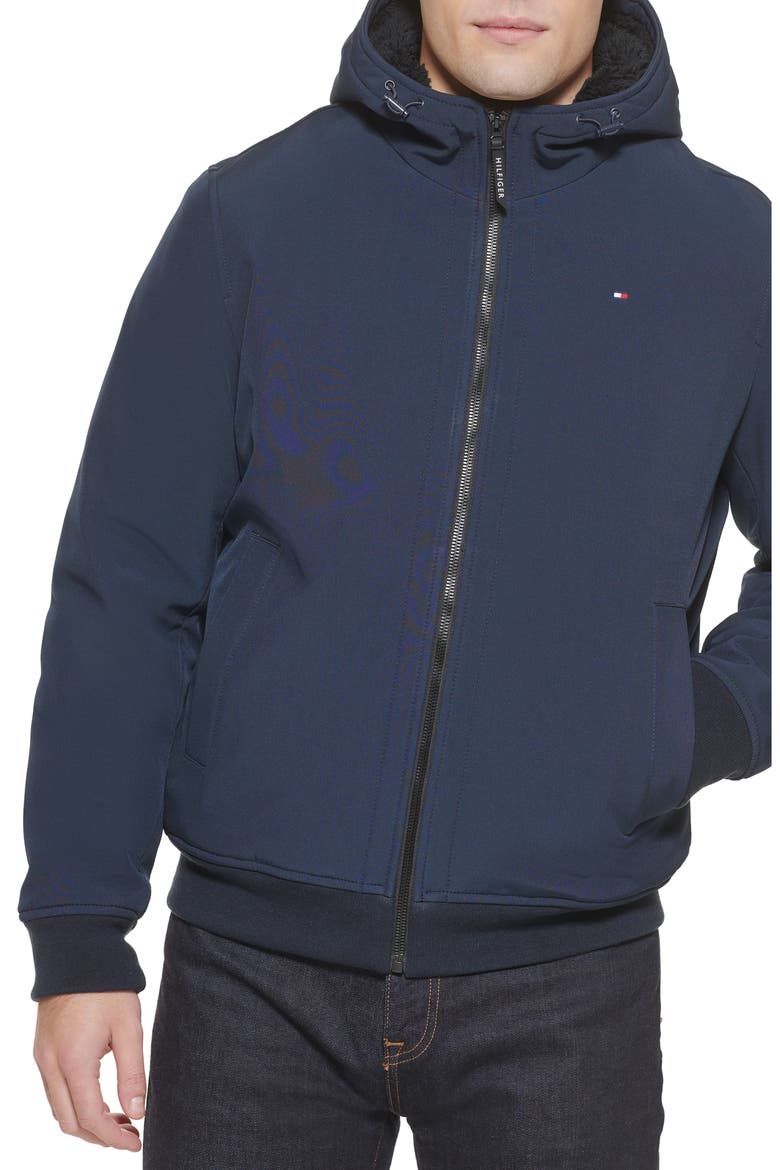 Softshell Faux Shearling Lined Hoodie, Alternate, color, MIDNIGHT