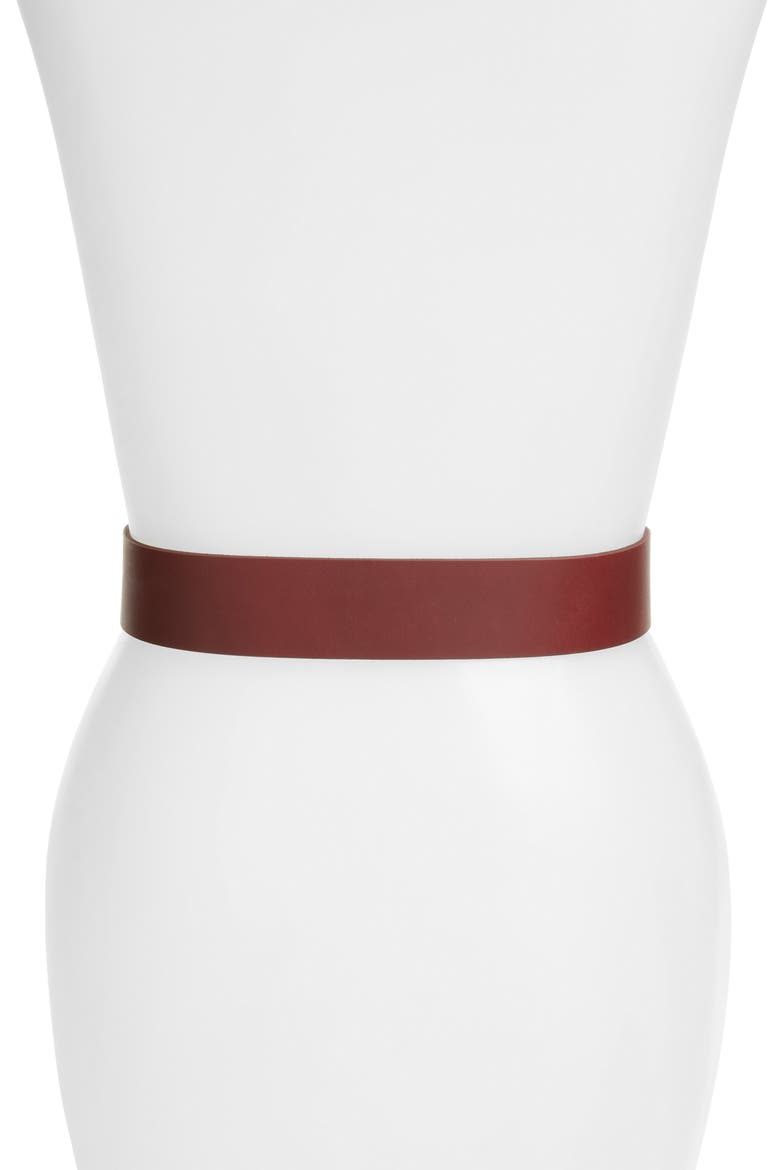 Pearly Buckle Belt, Alternate, color, BURGUNDY