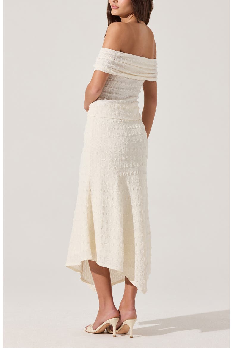 Off the Shoulder Textured Knit Top, Alternate, color, WHITE