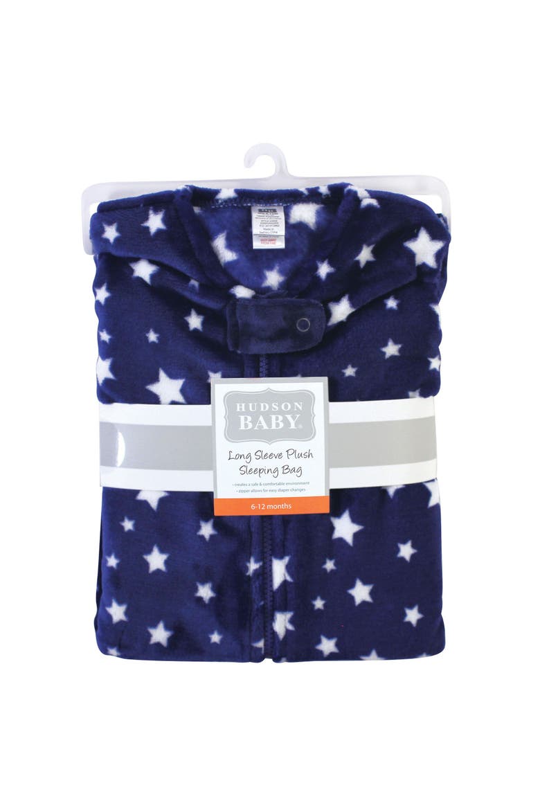 Flannel Sleep Sack with Plush Full-Arm Coverage, Alternate, color, Navy Stars