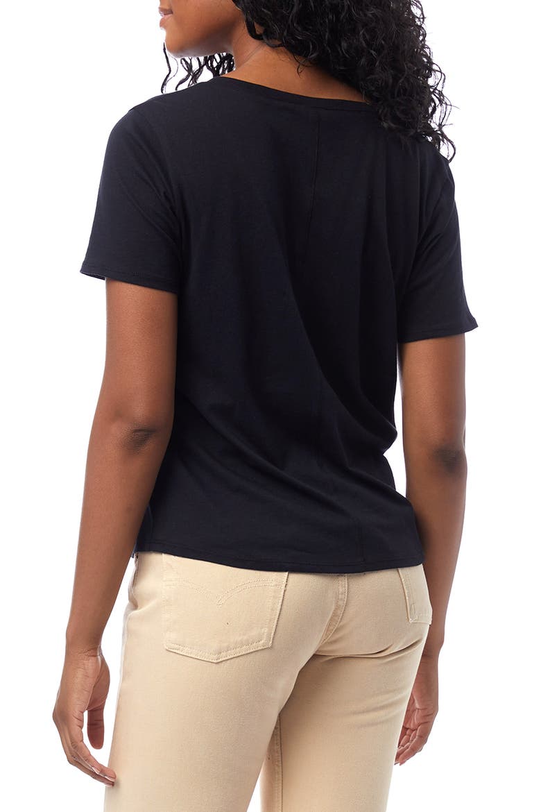 Organic Cotton V-Neck T-Shirt, Alternate, color, TRUE BLACK