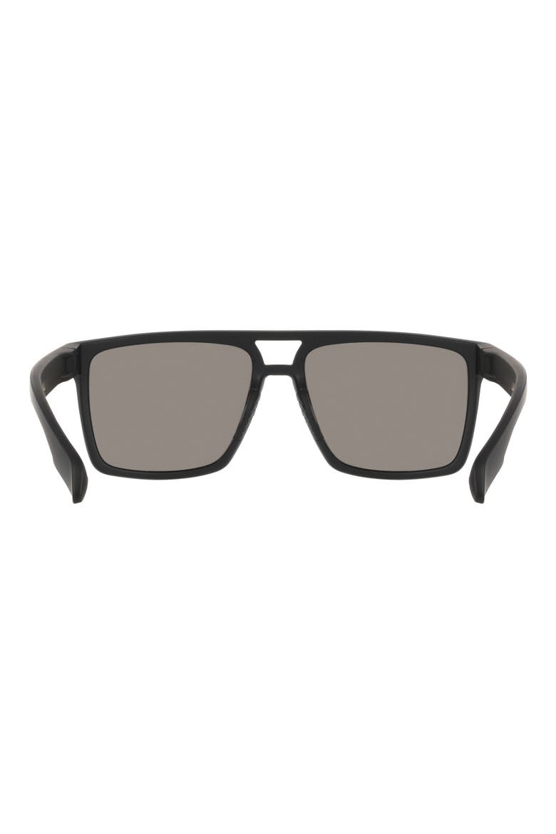 57mm Navigator Sunglasses, Alternate, color, MATTE BLACK/ BLUE MIRROR