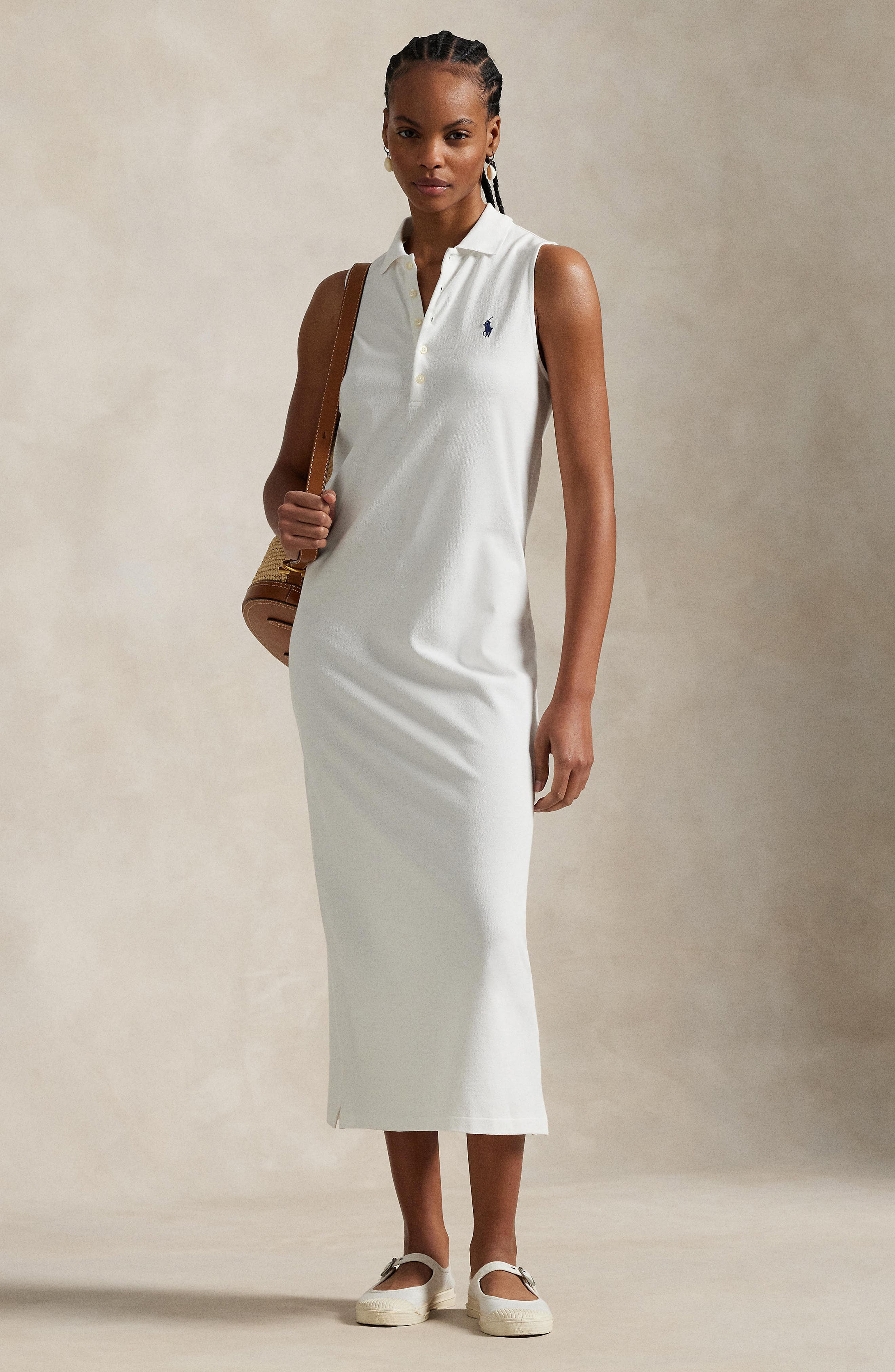 white polo shirt dress La Ligne Women's Andie Polo Dress - White