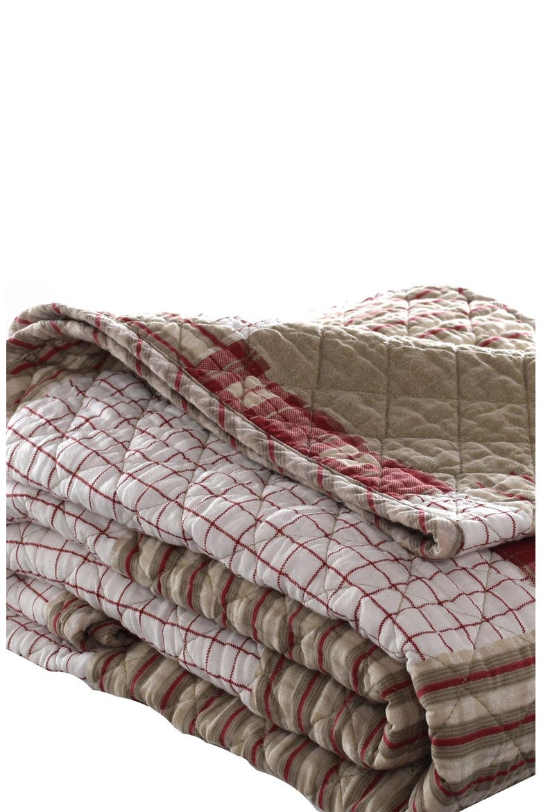 Camano Island Plaid Quilted Throw Blanket, Alternate, color, RED