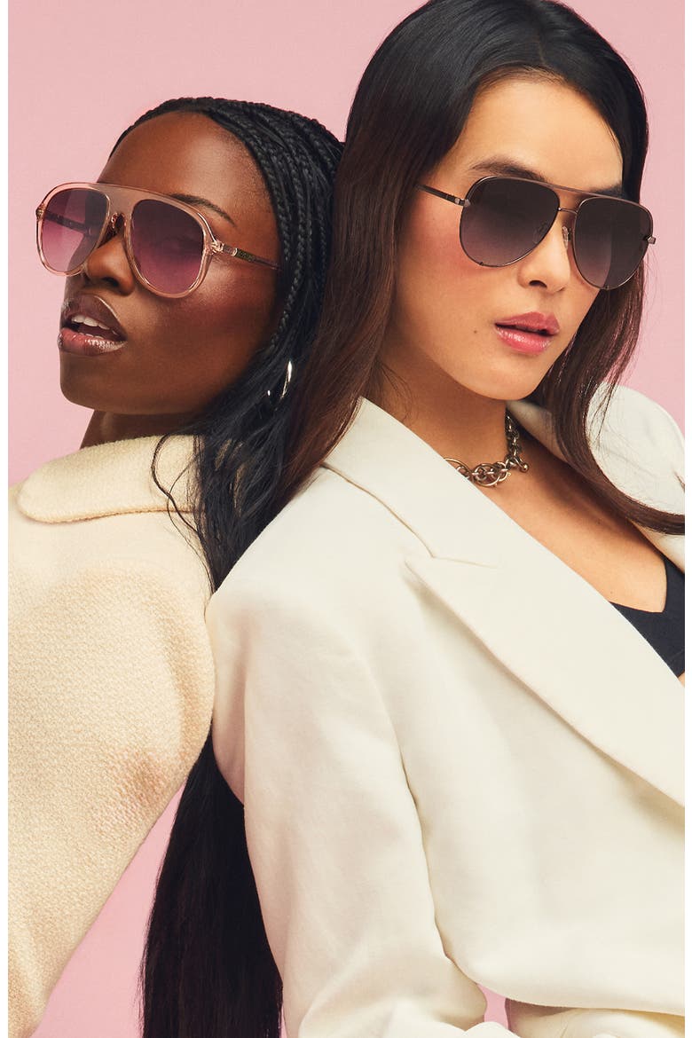 Chart Topper 54mm Aviator Sunglasses, Alternate, color, DOE/ ROUGE GLOW