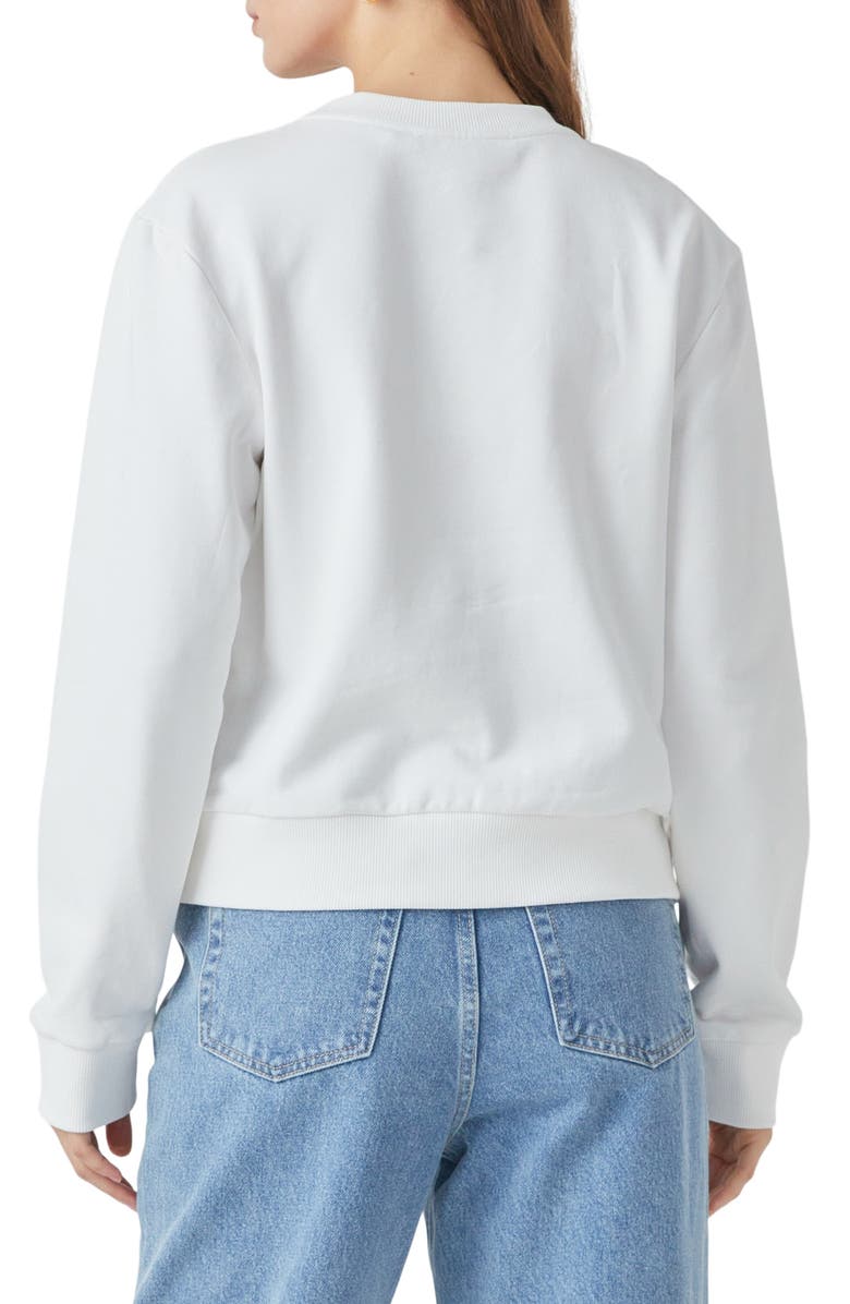Endless Rose New York Embellished Sweatshirt, Alternate, color, White