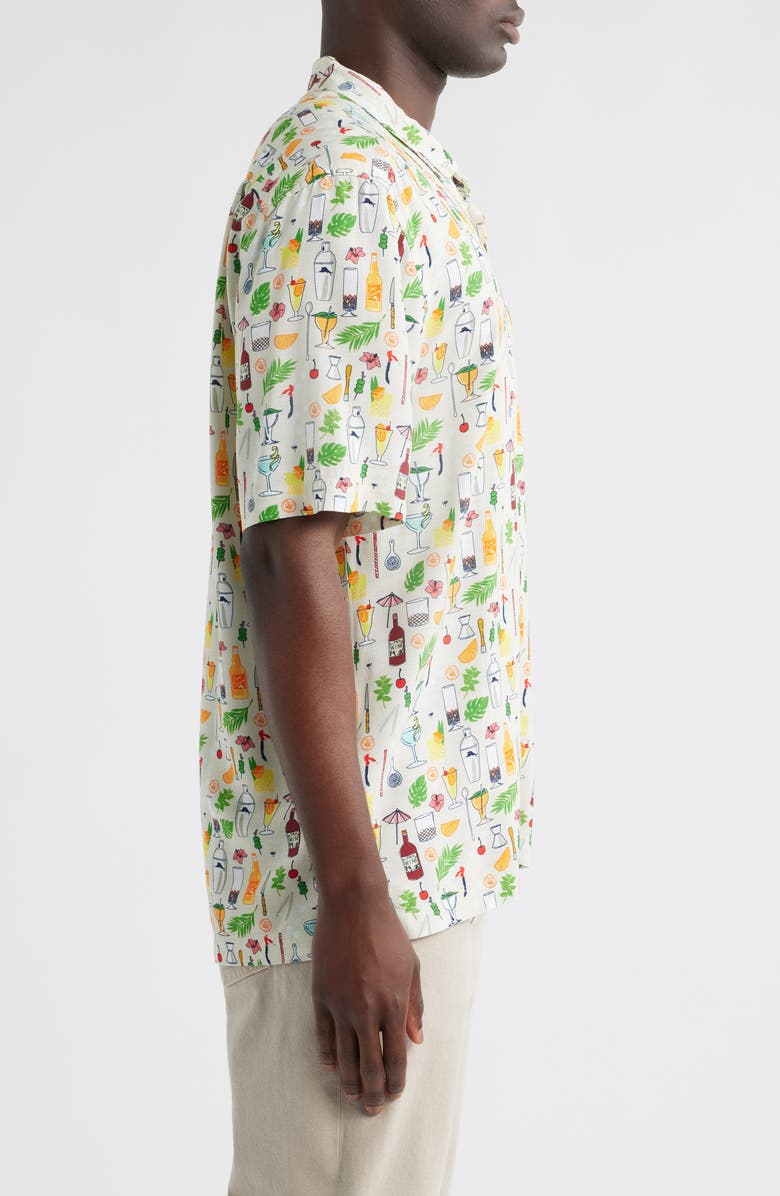 Tommy Bahama Bahama Coast Lemon Lounge IslandZone<sup>®</sup> Camp Shirt, Alternate, color, Foggy Dew