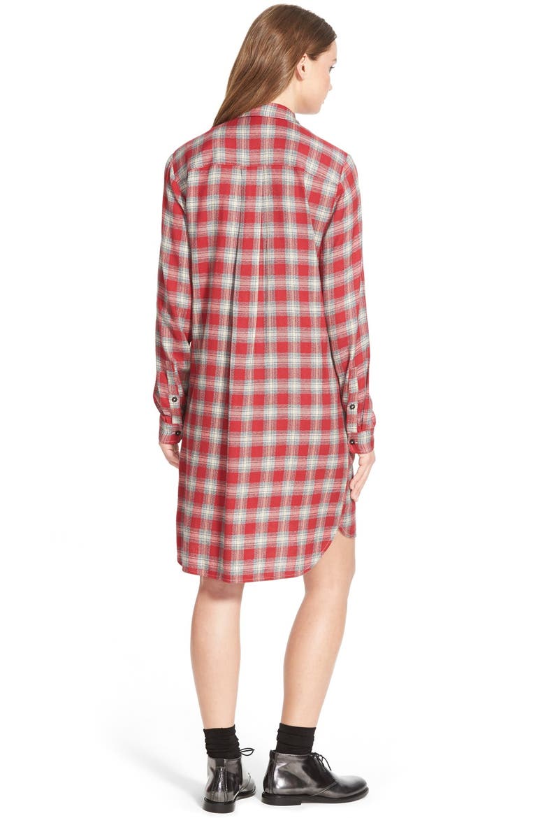 Plaid Shirtdress, Alternate, color, GEOMETRIC BRICK
