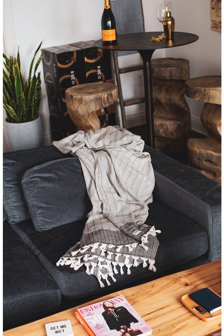 Casa Blanket / Throw, Alternate, color, El Nido Black / Off White