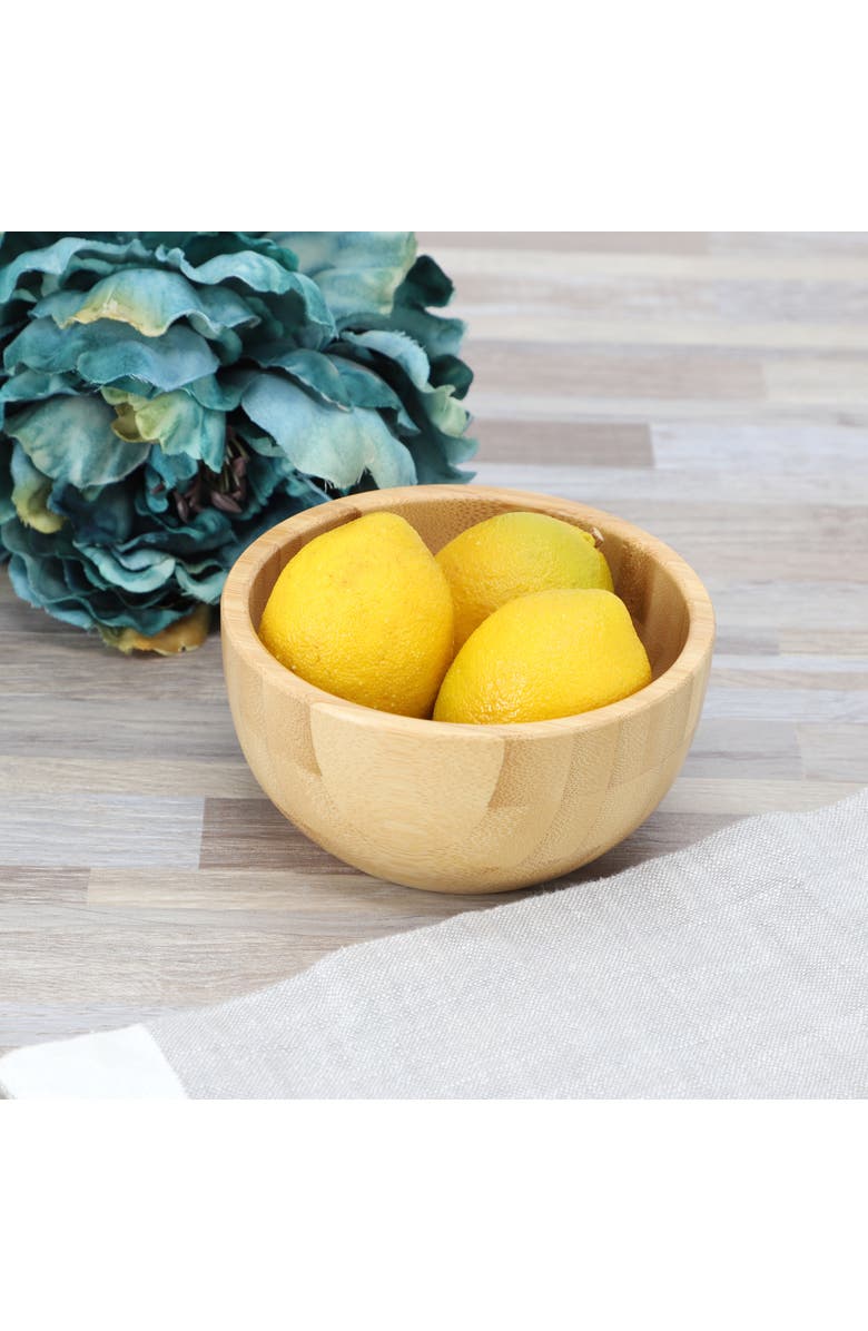 Megachef 4 Piece 4.75 Inch Wood Salad Bowl Set, Alternate, color, Bamboo