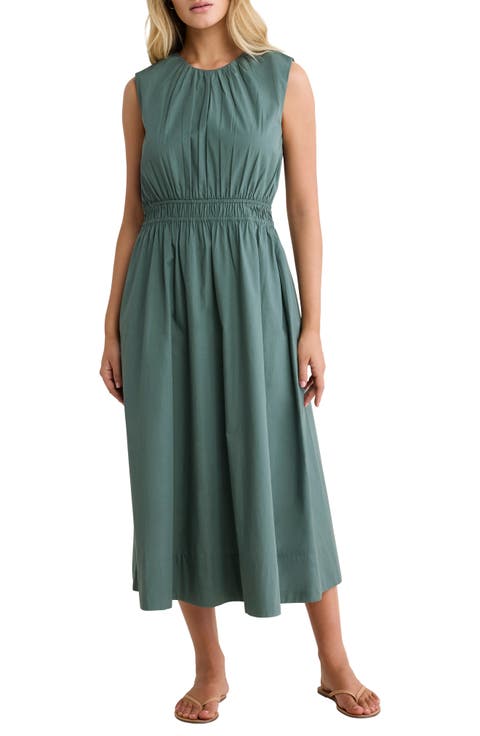 Dakota Sleeveless Poplin Maxi Dress