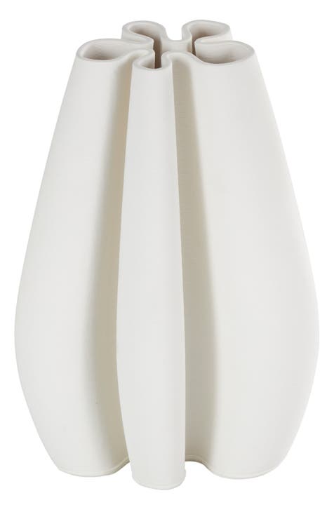 Fluted Ceramic Vase