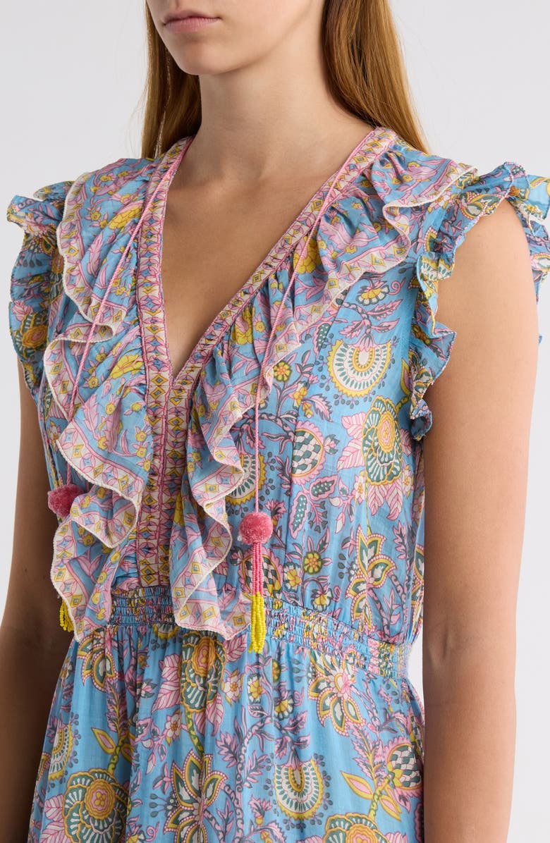 ALICIA BELL Rainey Ruffle Cotton & Silk Cover-Up Minidress, Alternate, color, 