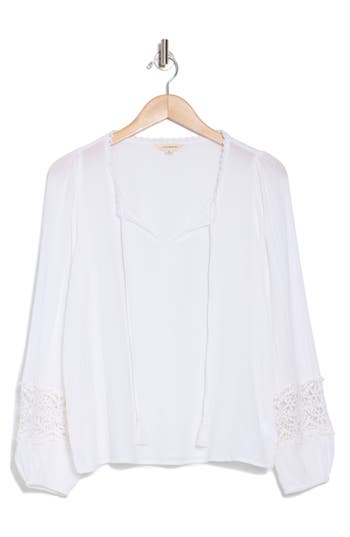Lucky Brand Lace Sleeve Top