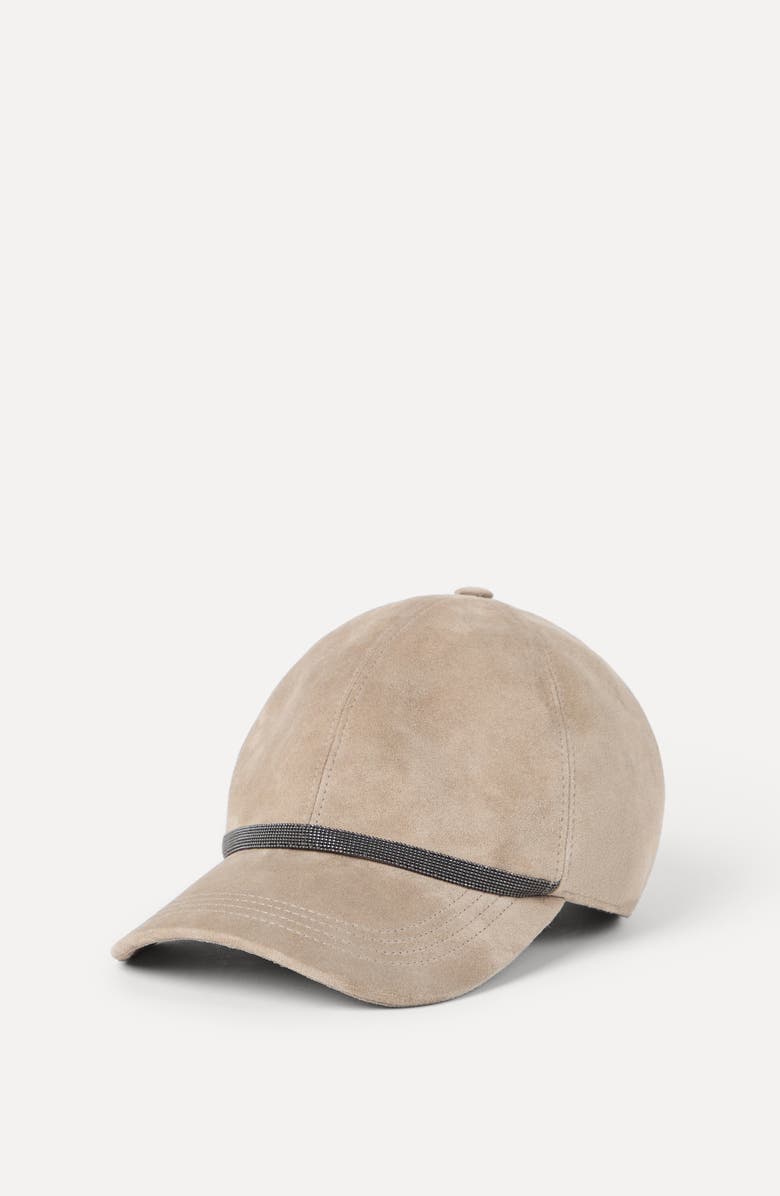 Brunello Cucinelli Baseball Cap with monili, Alternate, color, Beige