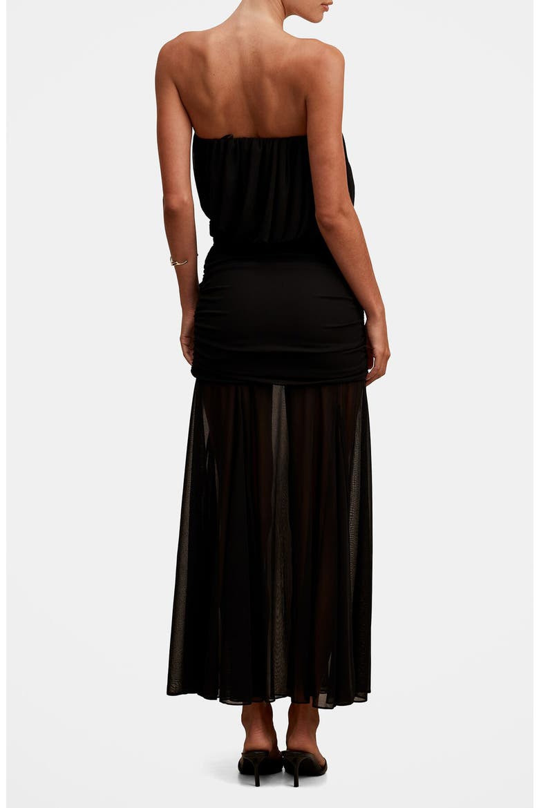 Bandeau Draped Maxi Dress, Alternate, color, BLACK