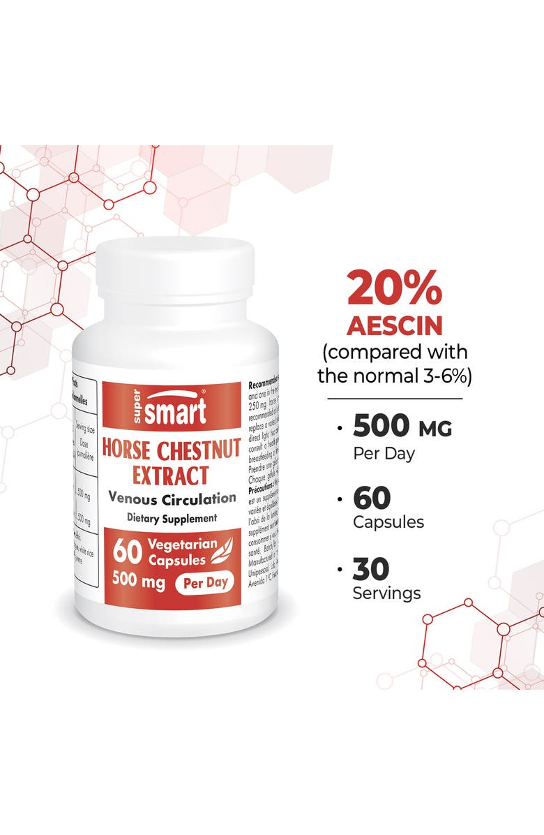 SuperSmart Horse Chestnut Extract 500mg, Alternate, color, NO COLOR