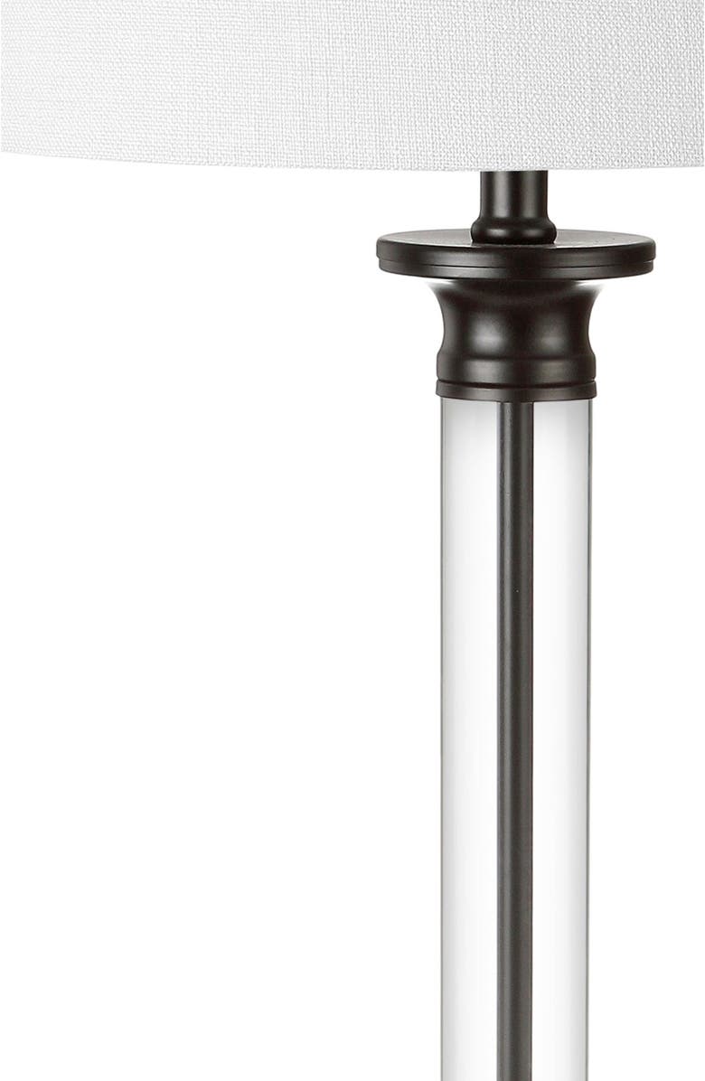 JONATHAN Y Mason 30" Glass and Metal LED Table Lamp, Black/Clear, Alternate, color, Black/Clear