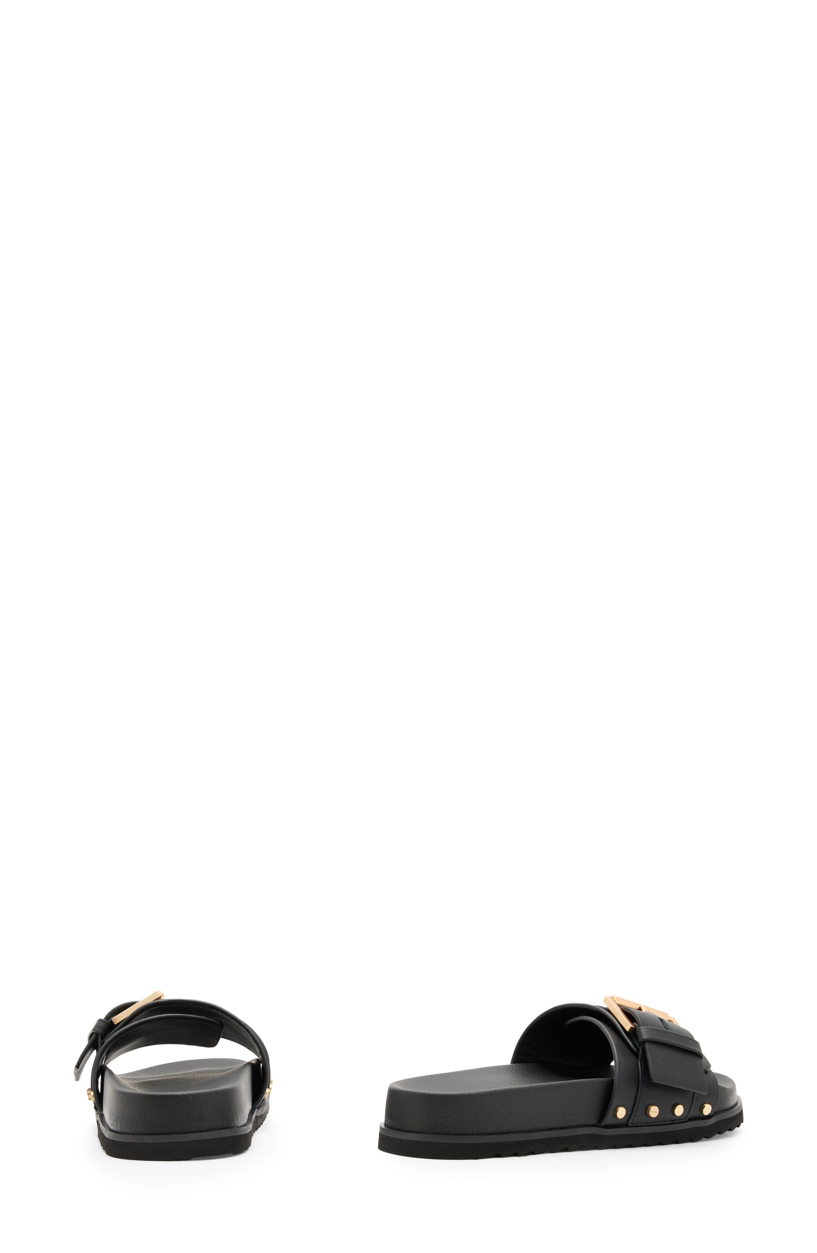 Ellie Stud Slide Sandal, Alternate, color, BLACK