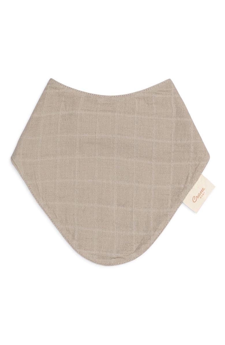 CRANE BABY Avery 3-Pack Cotton Muslin Bandana Bibs, Alternate, color, Ivory