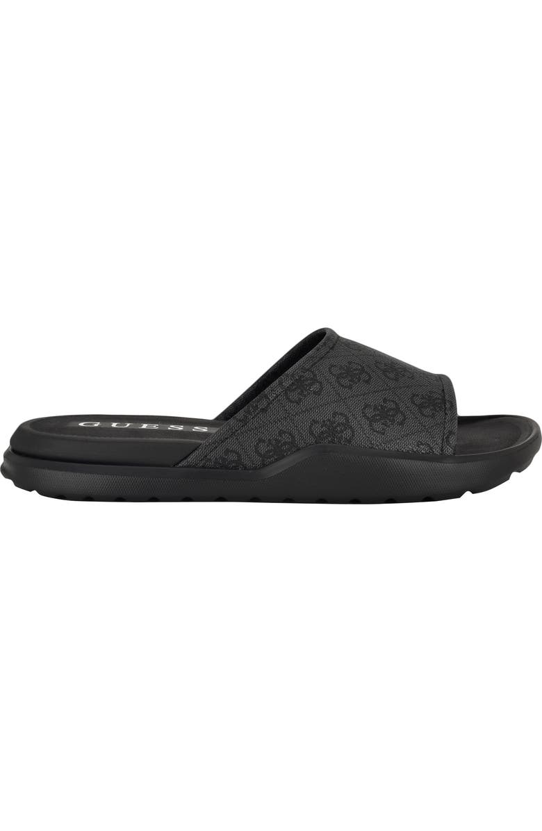 GUESS Margaria Slide Sandal, Alternate, color, Dark Grey Logo Multi