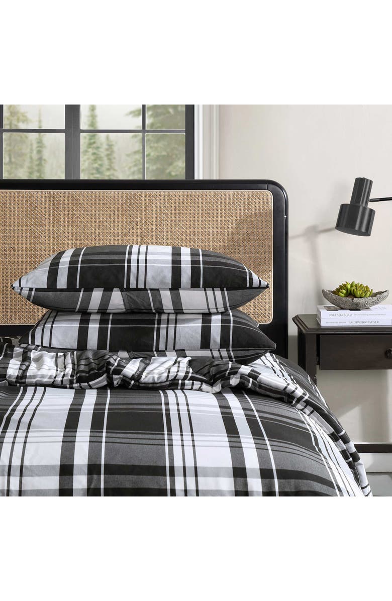 Eddie Bauer Saddle Mountain Plaid Comforter Set, Alternate, color, Black