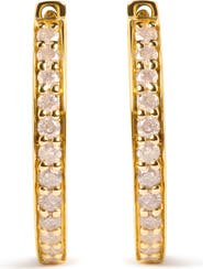 Haus of Brilliance 10K Yellow Gold 1/2 Ct RoundDiamond Hoop Earrings