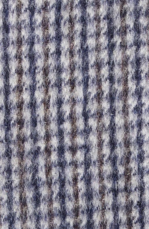Dra Maggie Blockcheck Wool Blend Wrap Coat In Blue
