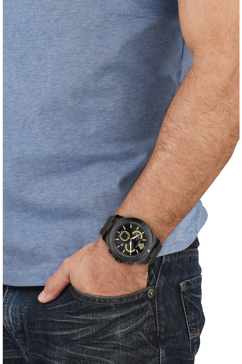 New Chronograph Bracelet Watch, 45mm, Alternate, color, BLACK