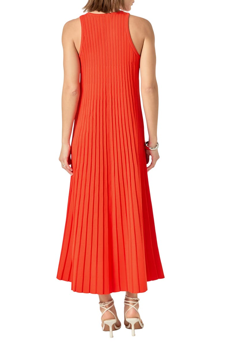 English Factory Pleated Knit Sleeveless Maxi Dress, Alternate, color, Orange Red