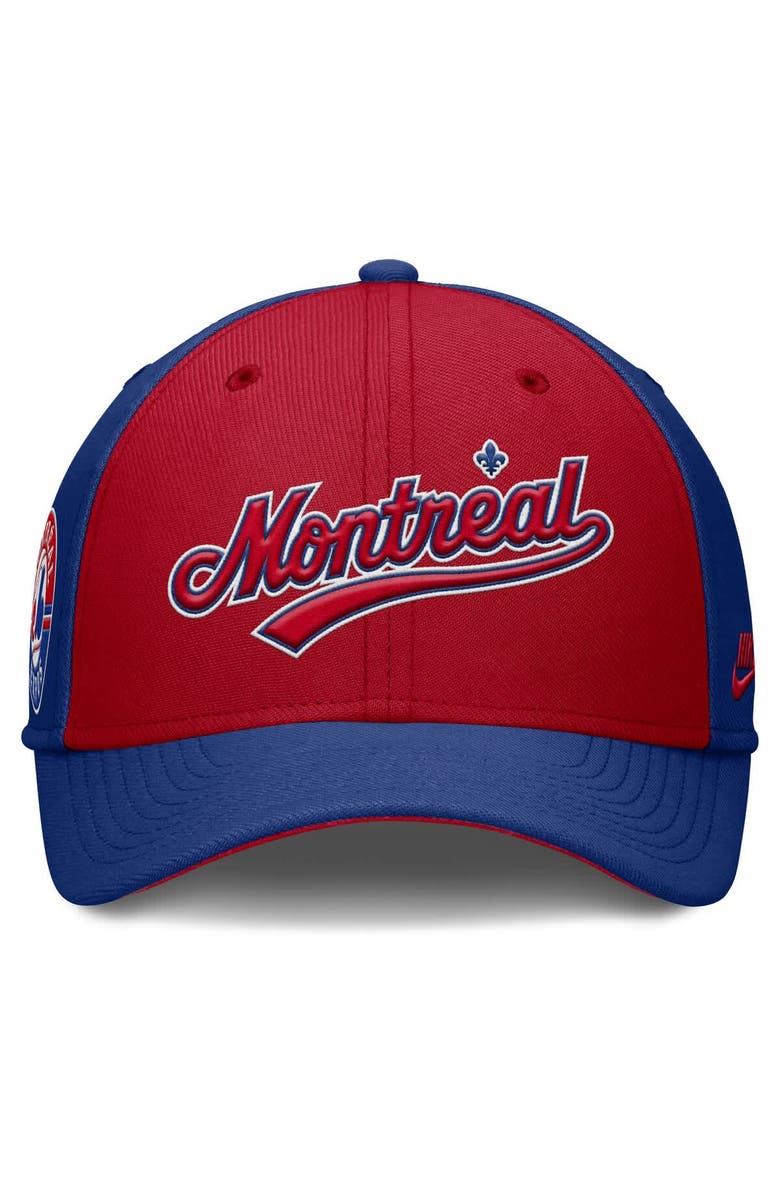 Nike Men's Nike Blue/Red Montreal Expos Rise Swoosh Performance Flex Hat, Alternate, color, 