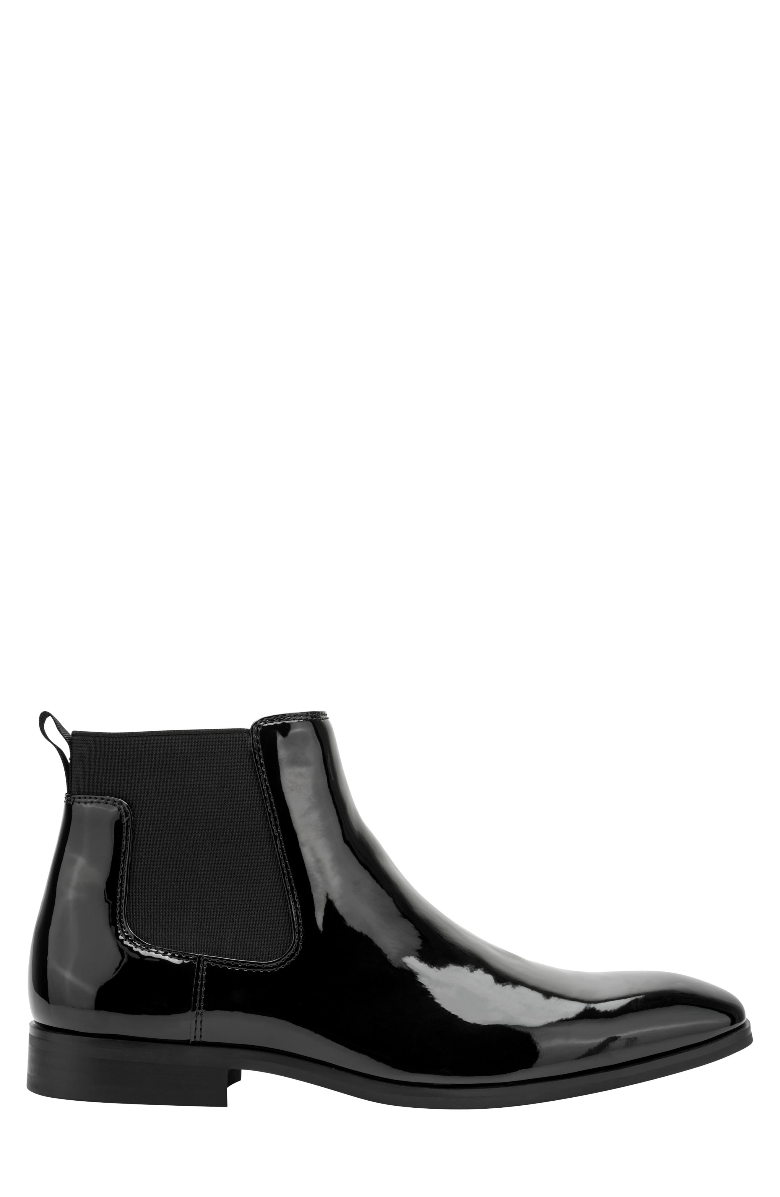 Hulard Faux Leather Chelsea Boot, Alternate, color, BLACK PATENT