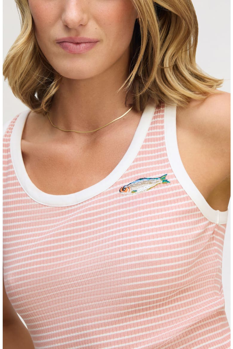 Stripe Knit Tank, Alternate, color, PINK AND WHITE
