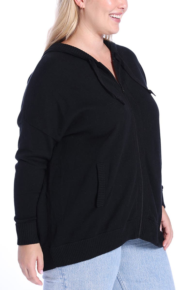 MINNIE ROSE Cashmere Zip Hoodie Jacket, Alternate, color, Black