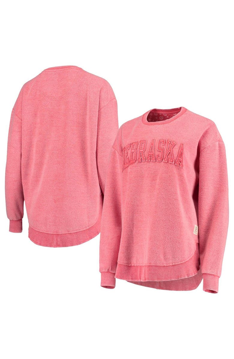 PRESSBOX Women's Pressbox Scarlet Nebraska Huskers Ponchoville Pullover Sweatshirt, Alternate, color, 