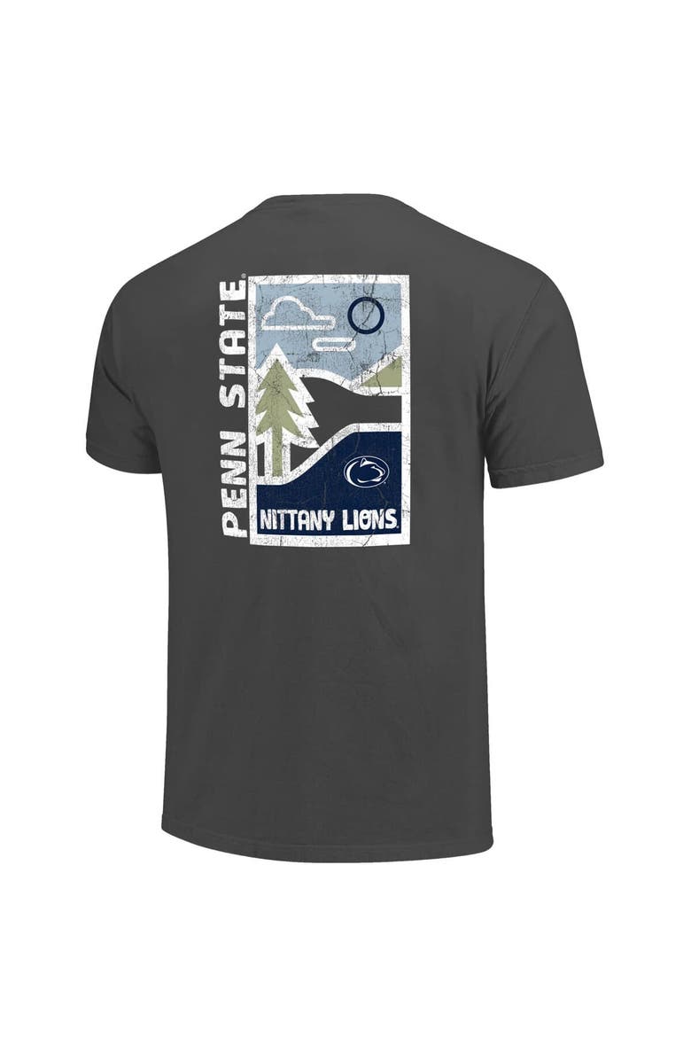 IMAGE ONE Men's Graphite Penn State Nittany Lions Comfort Colors Minimal Vista Distressed Graphics T-Shirt, Alternate, color,