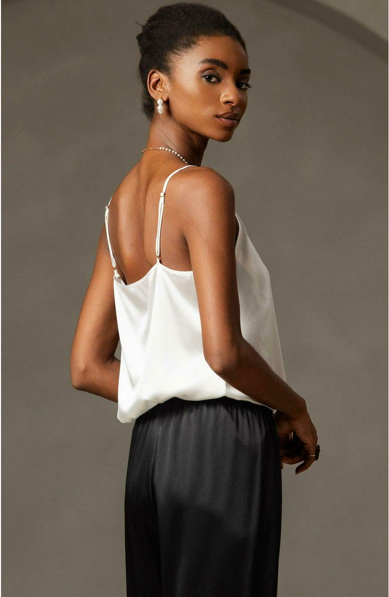 SILKSILKY 19Momme Silk Elegant Spaghetti Strap Camisole Top, Alternate, color, 